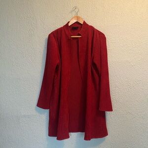 Chic Red Knit Cardigan